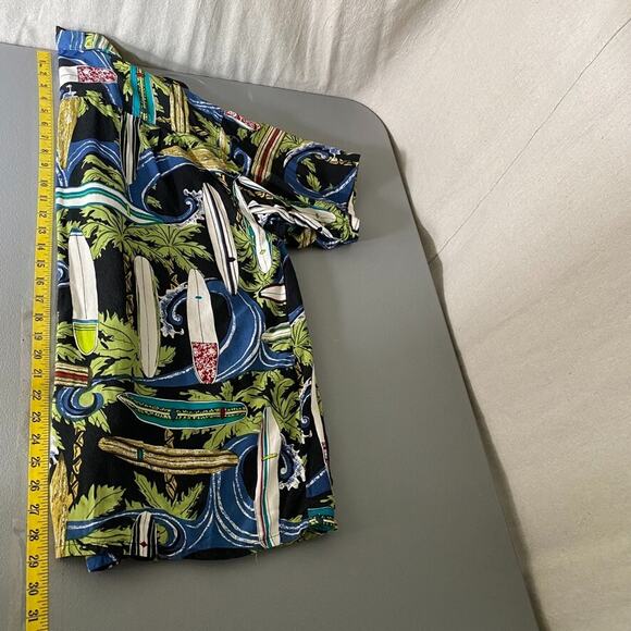 Vintage 90s Pacific Scene Men Button Up Hawaiian Shirt Size L Surf Boards Surfer - Picture 7 of 8